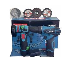 TRAPANO AVVITATORE + MINI FLEX SMERIGLIATRICE + 2 BATTERIA + ACCESSORI SET 76mm