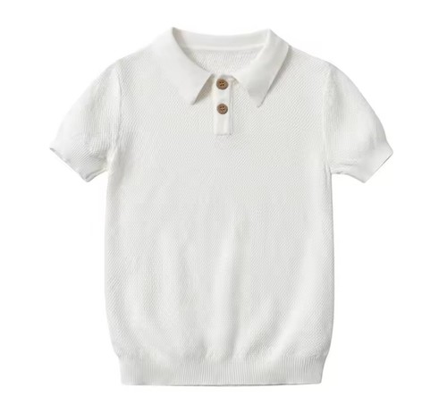 Polo bianca cotone bambino - cotone,