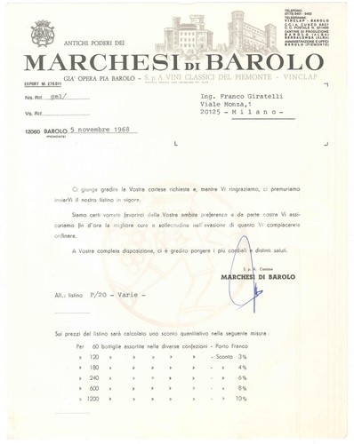 1968 barolo antichi - 1968, poderi