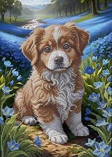 Kit ricamo perline cane fai da