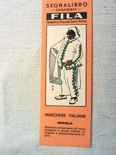 SEGNALIBRO FILA Maschere Italiane Brighella Collezionismo 