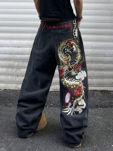 Black baggy jeans with - baggy, fashion