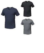 3 tshirt uomo mezza manica scollo a V cotone pettinato ENRICO COVERI art. ET1101