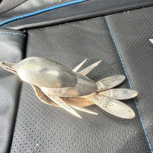 Scultura uccellino placcato