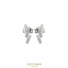 Orecchini donna fulmine oro bianco 18kt e diamanti
