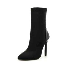 stivali stivaletti stiletto nero comodi eleganti 11 cm pelle sintetica 139