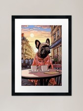 Bulldog francese in un caffè