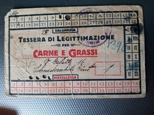 TESSERA DI LEGITTIMAZIONE CARNE E GRASSI - MACELLERIA SALUMERRIA