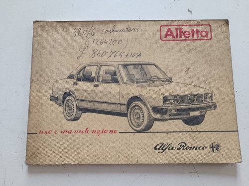 Alfetta libretto uso - , e