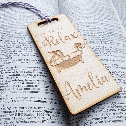 Personalised wooden bookmark - wooden,