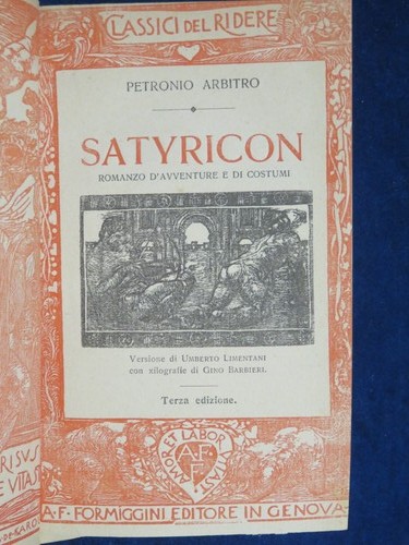 Satyricon romanzo avventure - romanzo, d'avventure