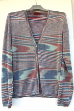 ? MISSONI MAGLIA GIACCA CARDIGAN pullover golf BLAZER FILO ARGENTATO COLORATO