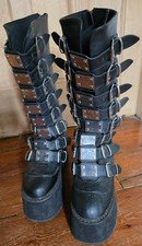 Stivali Demonia Damned 318 taglia 6 (UK) originali Goth Steampunk 9 cm impilabili ex con