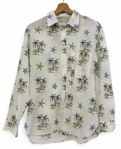 Zara camicia bianco panna - zara,