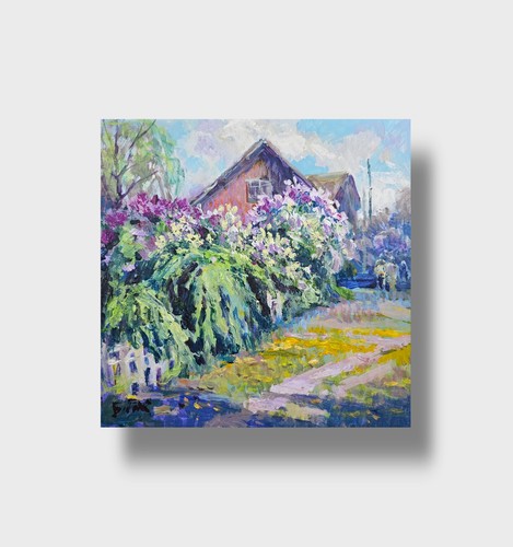 Dipinto olio giardino - dipinto,