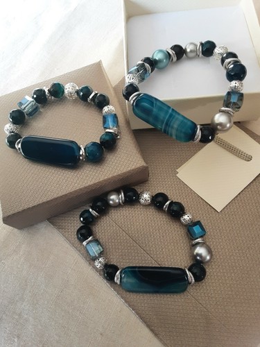 Bracciale elastico pietre - bracciale,
