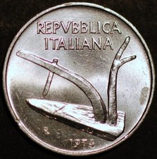 Italia 10 Lire 1974 KM# 93