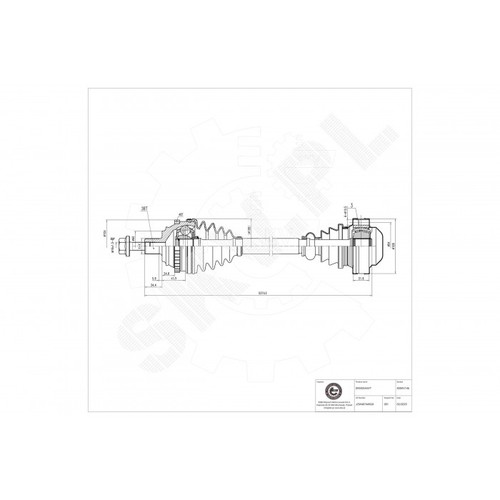 Arbre transmission cardan - arbre, de
