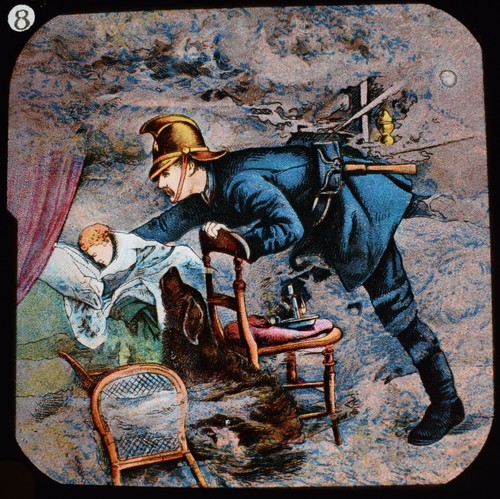 Antique magic lantern slide - antique,