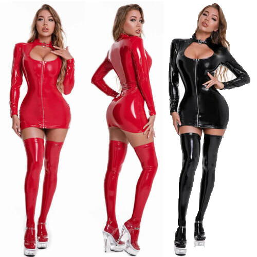 Sexy womens leather zipper - womens,