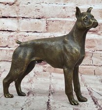 Statua cane boxer bronzo