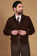 Bomber Pelle Uomo Renna Camoscio Testa di Moro Giubbotto Vera Pelle Mike