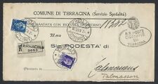 STORIA POSTALE REGNO 1935 Frontespizio Raccoman. da Terracina a Talmassons (H1)