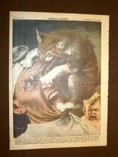 Retrocopertina Domenica del Corriere del 1953 Novi Gatto attacca chirurgo Modena