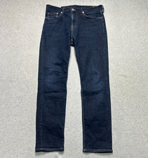 Jeans H&M Uomo 32 X 32 Slim Fit Elasticizzato Lavaggio Scuro Blu Denim