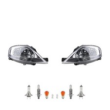 Faro Adatto A per Citroen C3 02/2002 - Con Lampadine Set Sinistra Destra