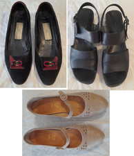 3 paia scarpe sandali donna pelle camoscio 40 41 calzature Made in Italy