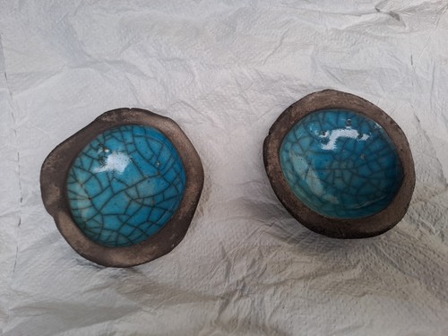 Coppia ceramica raku vintage - raku,