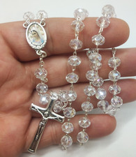 Rosario Religione Regalo Rosario Vetro Cristallo Trasparente di Medjugorje + ...
