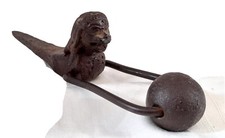 Antico battente ferro forgiato forma leone di Venezia alta epoca 1400