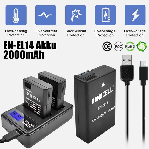 El14 el14a batteria - 2x, en-el14a