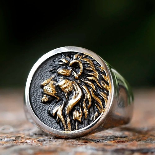 Anello sigillo testa - di, leone