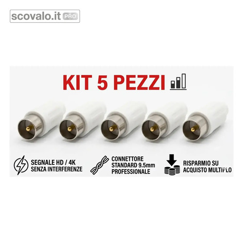 Spinotto maschio 5mm - maschio, cavo