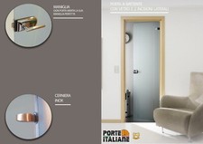 Porta battente interna vetro con disegno MISURA 80 x 210 con telaio Legno Rovere