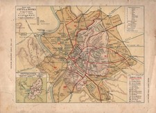 Pianta della CITTA' di ROMA al tempo di Augusto 1920 Carta geografica storica