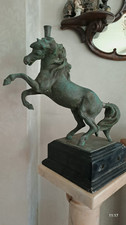 ANTICA SCULTURA CAVALLO BRONZO