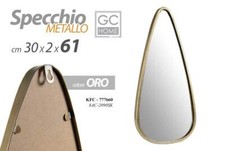 SPECCHIO DA PARETE GOCCIA CORNICE ORO SPECCHIERA VINTAGE CLASSICO MODERNO 61*30