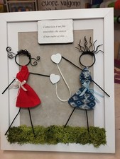 Quadretto Filo Di Ferro Tema Amicizia 