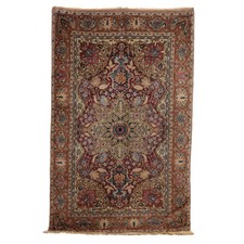 Tappeto Kerman Antico Cotone Lana Nodo Fine Iran 200 x 125 cm Originale