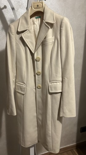 Benetton cappotto donna bianco - cappotto,