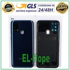 SCOCCA POSTERIORE ORIGINALE SAMSUNG GALAXY M21S SM-M217F BACK COVER VETRO BLU