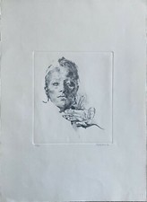 Renzo Vespignani incisione acquaforte Volto del 1994  70x50 firmata numerata