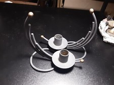 PAIR OF IRON AND BRASS CANDLE
