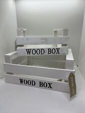 2 cassette legno bianche Home  Shabby idea Casa set cassetta regalo