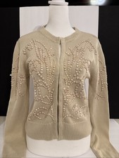 ZARA SAND KNIT CARDIGAN WITH