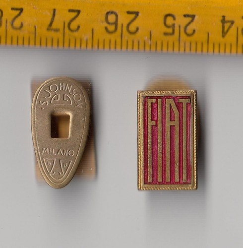 Vintage enamel fiat buttonhole - vintage,